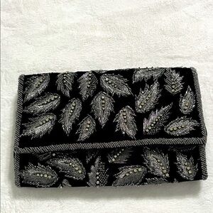 Anthropology, Elegant dark green and Silver Clutch